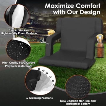 Heated Stadium Seats with Back Support - Comfort on the Go
