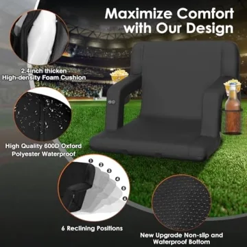 Heated Stadium Seats with Back Support - Comfort on the Go