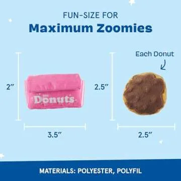 Barkbox Dog Toys – Barker’s Dozen Donuts Plush 4 in 1 Multi Part Interactive Dog Toy for Dogs & Puppies – Small