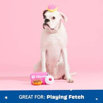 Barkbox Dog Toys – Barker’s Dozen Donuts Plush 4 in 1 Multi Part Interactive Dog Toy for Dogs & Puppies – Small