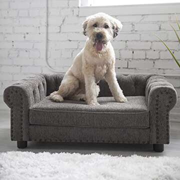 Petmate La-Z-Boy Newton Sofa Large Dog Bed, 40 x 27 Inches, Graphite