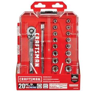 CRAFTSMAN Mechanics Tool Set, 1/4 Inch Drive, 20 Piece (CMMT12108)