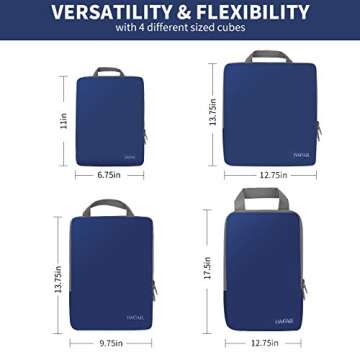 BAGAIL 4 Set/6 Set/8 Set Compression Packing Cubes Travel Accessories Expandable Packing Organizers(...