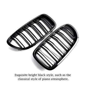 Stylish Qitian F10 Grilles for BMW 5 Series - Glossy Black