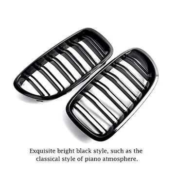 Stylish Qitian F10 Grilles for BMW 5 Series - Glossy Black