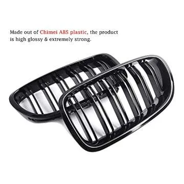 Stylish Qitian F10 Grilles for BMW 5 Series - Glossy Black