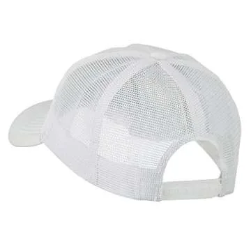 e4Hats.com Smile Face Embroidered Big Size Trucker Cap - White OSFM
