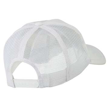 e4Hats.com Smile Face Embroidered Big Size Trucker Cap - White OSFM