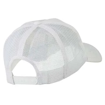 e4Hats.com Smile Face Embroidered Big Size Trucker Cap - White OSFM
