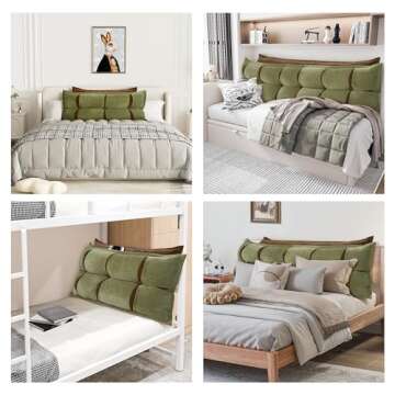 Johnear Headboard Backrest Set of 2 Pack Chenille Throw Pillows for Daybed Couch Support Reading Pillows for Sitting in Bed Adult, Orange Green Large Bolster Pillow for King Size Bed Wedge Pillow