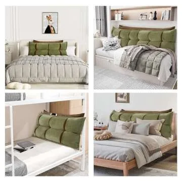 Johnear Headboard Backrest Set of 2 Pack Chenille Throw Pillows for Daybed Couch Support Reading Pillows for Sitting in Bed Adult, Orange Green Large Bolster Pillow for King Size Bed Wedge Pillow