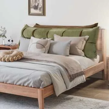 Johnear Headboard Backrest Set of 2 Pack Chenille Throw Pillows for Daybed Couch Support Reading Pillows for Sitting in Bed Adult, Orange Green Large Bolster Pillow for King Size Bed Wedge Pillow