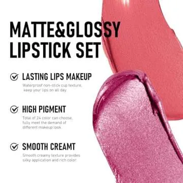 Ownest 24 Colors Lip Gloss Set - Long Lasting & Waterproof