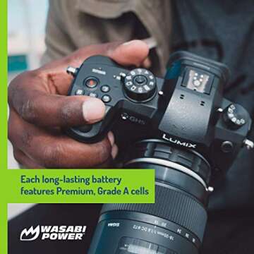 Wasabi Power Battery (2-Pack) and USB-C Dual Battery Charger for Panasonic DMW-BLK22 and Panasonic Lumix DC-S9, DC-G9 IIDC-S5, DC-S5 II, DC-S5 IIX, GH5 II, GH6, S5II, S5IIX, S5M2, S5M2X, GH5M2