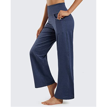 Promoter Wide Leg Yoga Pants for Women - Comfy High Waist Casual Athletic Pants