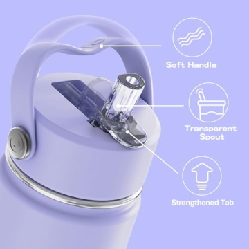 OISIZ Kids Water Bottle 14oz, Leakproof & Insulated