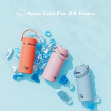 OISIZ Kids Water Bottle 14oz, Leakproof & Insulated