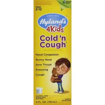 Hyland's Naturals Kids Cold & Cough, Daytime Cough Syrup Medicine for Kids Ages 2+, Decongestant, So...