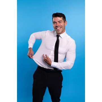 &COLLAR Athletic Fit Long Sleeve Performance Men's Dress Shirt White S