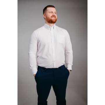 &COLLAR Athletic Fit Long Sleeve Performance Men's Dress Shirt White S