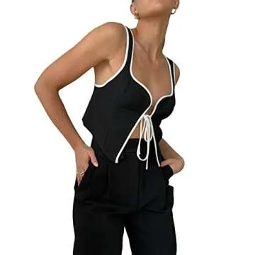 Y2K Sleeveless Crop Top Women Fashion Summer Tank Top