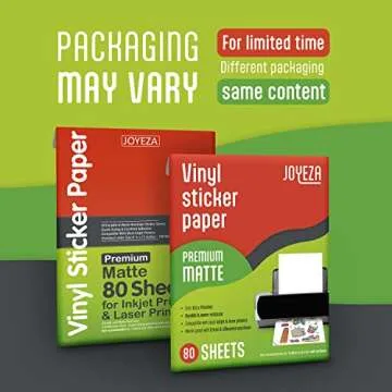 JOYEZA Premium Printable Vinyl Sticker Paper 80 Sheets