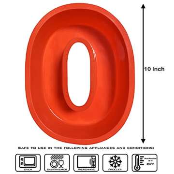 JETKONG 10-Inches Silicone Number Cake Mold DIY Baking Cake Pan with Decorating Pen (Number 0)