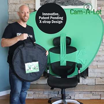 Portable Dual Sided Green Screen for Zoom and Streaming