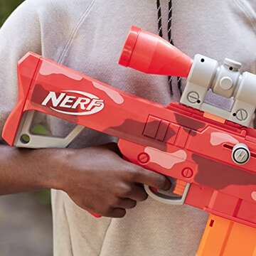 NERF Fortnite Heavy SR Blaster, Longest Fortnite Blaster Ever, Removable Scope, Bolt Action, 6 Official Mega Darts, 6-Dart Clip