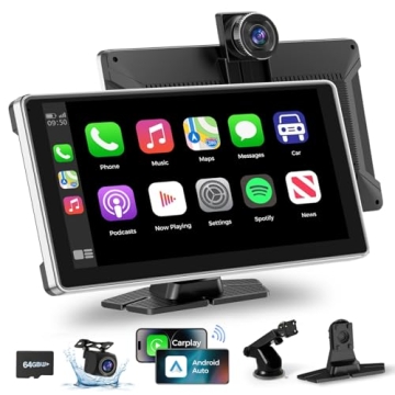 Wireless CarPlay & 4K Dash Cam with 9" Portable Display - Ultimate Driving Experience