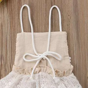 FIOMVA Baby Girl Lace Backless Romper for Special Occasions