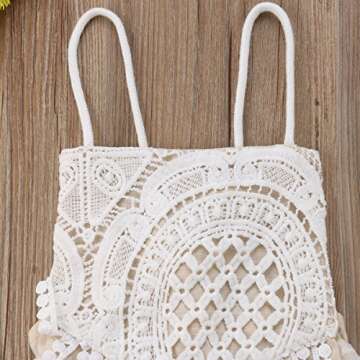 FIOMVA Newborn Infant Baby Girl Clothes Lace Halter Backless Jumpsuit Romper Bodysuit Sunsuit Outfits Set