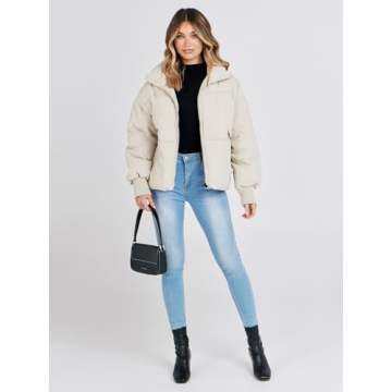 MEROKEETY Women's Stylish Winter Puffer Jacket - Cozy & Trendy