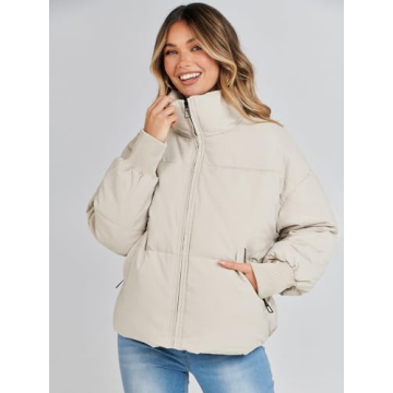 MEROKEETY Women's Stylish Winter Puffer Jacket - Cozy & Trendy