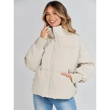 MEROKEETY Women's Stylish Winter Puffer Jacket - Cozy & Trendy