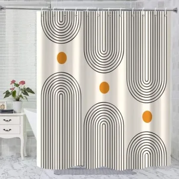 GKLEASG Boho Mid Century Shower Curtain, Waterproof and Machine Washable for Elegant Bathroom Decor