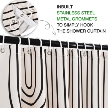 GKLEASG Boho Mid Century Shower Curtain for Modern Bathrooms