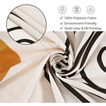 GKLEASG Boho Mid Century Shower Curtain for Modern Bathrooms