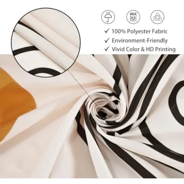 GKLEASG Boho Mid Century Shower Curtain for Modern Bathrooms