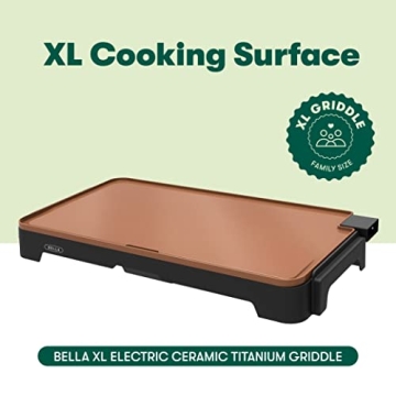 BELLA XL Electric Griddle - Non-Stick & Easy Cleanup