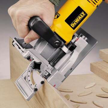 DEWALT Biscuit Joiner, 6.5 Amp, 10,000 RPM, Retractable 45 Degree Notch, For Depth Spots (DW682K)