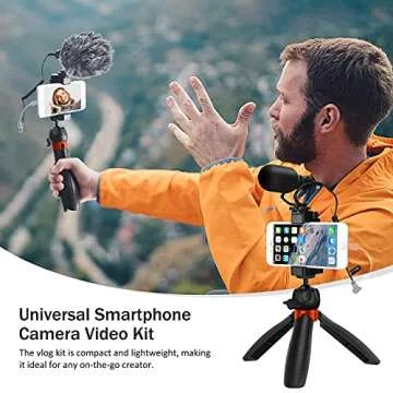 COMICA Smartphone Microphone with Mini Tripod for Vlogging Excellence