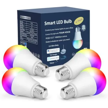 Smart Light Bulbs, Color Changing Light Bulbs That Work with Alexa and Google Assistant, 2.4GHz WiFi...