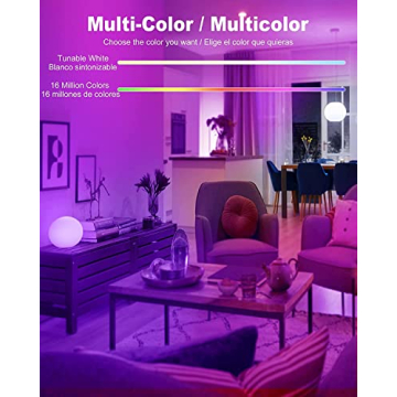 Smart Color Changing LED Bulbs with Alexa Compatibility