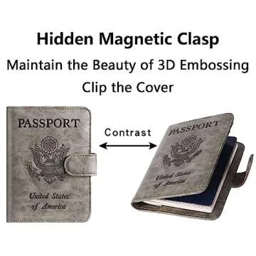 Airtag Passport Holder Cover Wallet RFID Blocking Leather Case Travel Essentials Luggage Accessories Travel Must Have(118#Grey)