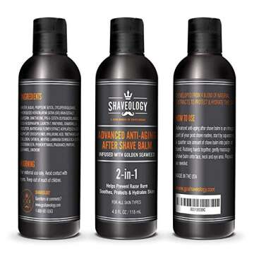 Aftershave for Men - Advanced After Shave 2-in-1 Anti-Aging Skin Care Aftershave Balm for Men Natural Moisturizer After Shave for Men's Shaving - Eliminates Razor Burn, Bumps, Rashes and Ingrown Hair
