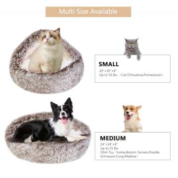 Jincheng Plush Calming Donut Dog Bed, Medium, Polyvinyl Chloride, 32 in x 32 in