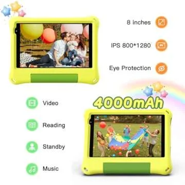 CALLSKY-NOTE Kids Tablet 8 Inch Android 14 for Ages 3-7