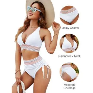 Stylish Blooming Jelly High Waisted Bikini Set for Women