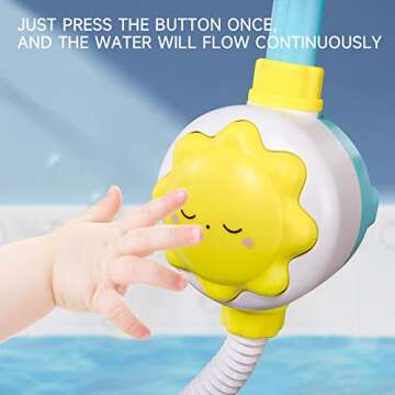 Baby Bath Toy Shower Head - OWNONE 1 Bathtub Shower Sprayer, Bath Toy for Toddlers Ages 1-3, 2-4 Years Old, Infant Baby Bath Toy 6-12, 12-18 Months - Includes 1 Cloud Shower Head & 3 Suction Spinners
